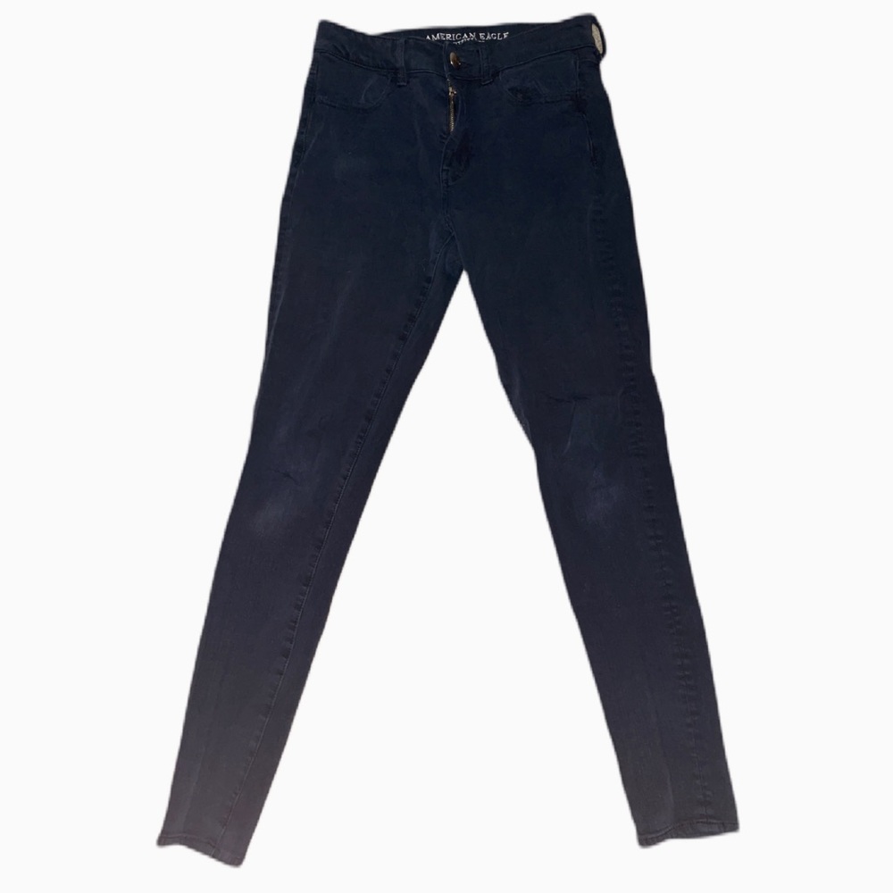 American Eagle Women’s Black High Waist Denim Jeggings, Size 4